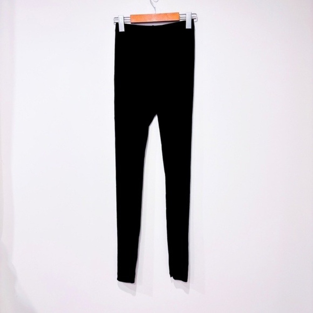 H&M Black High Rise Silk Blend Stretch Leggings Skinny Pants X-Small